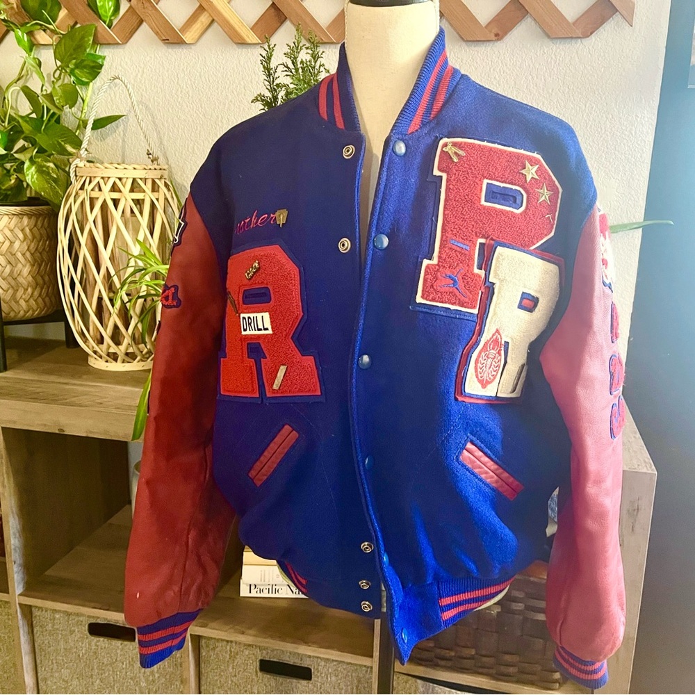 Vintage Blue and Red Varsity Letter Jacket